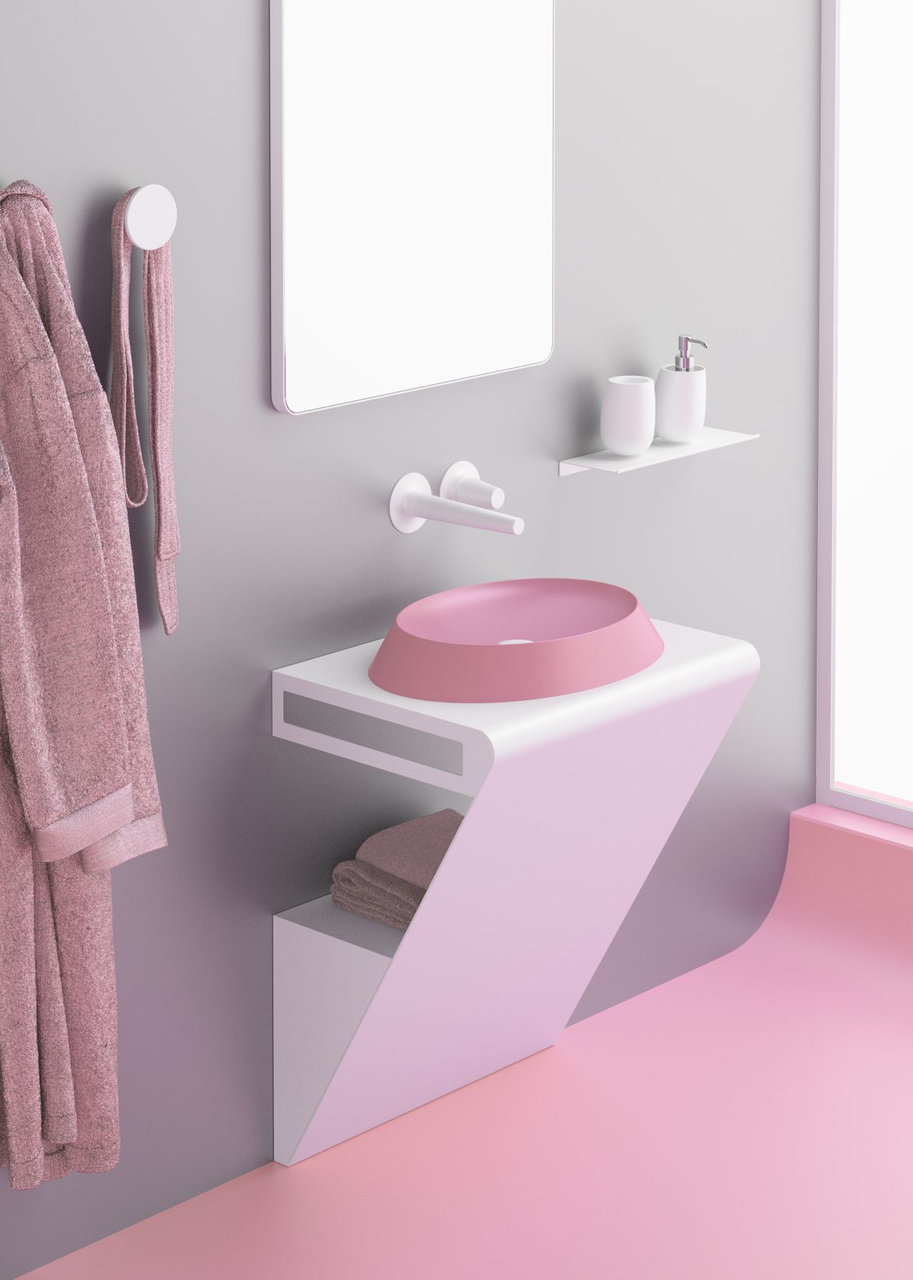 Wykonana z gumy umywalka Bubble Glass Design, projekt: Karim Rashid