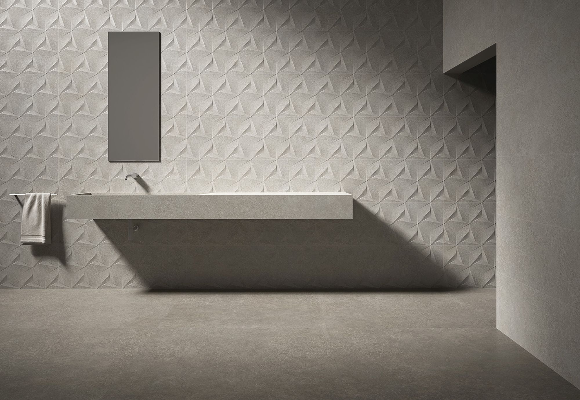 Cement i drewno? To dobre połącznie w kolekcji Code & Woodcode - wśród wzorów są zarówno faktury płaskie jak i 3D. Płytki w rozmiarze 120x120 oraz 120x260. Prod. Azuvi